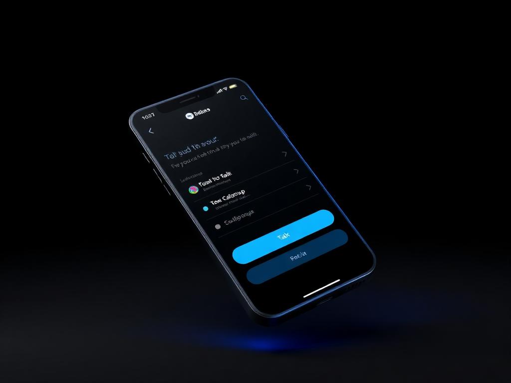 Smartphone running the Pushytap talkgroup interface